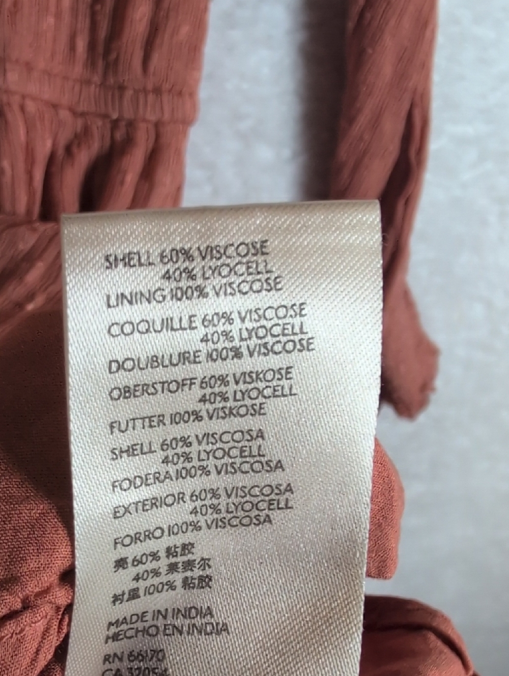 Anthropologie Rust Ruffle Long-Sleeve Crinkle Dress - Picture 8 of 8